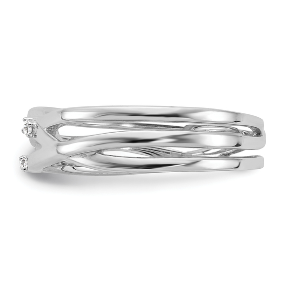 925 Sterling Silver Rhodium-plated Diamond Ring - Picture 3 of 9